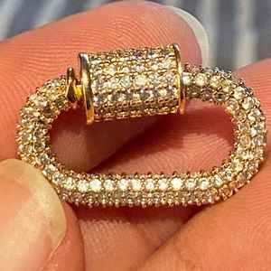 Gold Hued Jeweled Carabiner Lock